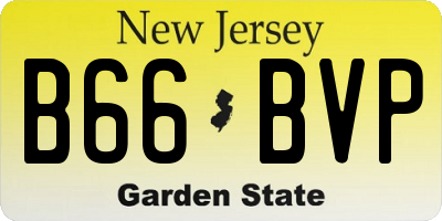 NJ license plate B66BVP
