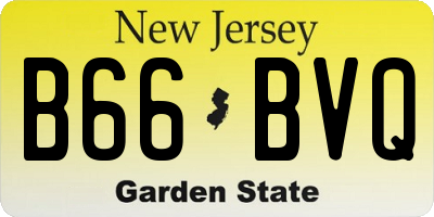 NJ license plate B66BVQ