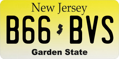 NJ license plate B66BVS