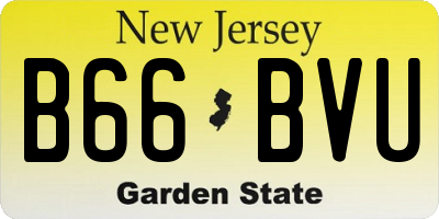 NJ license plate B66BVU