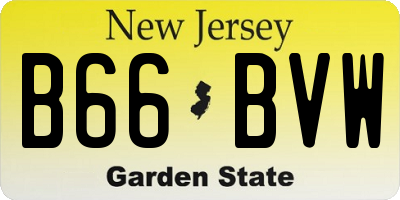NJ license plate B66BVW