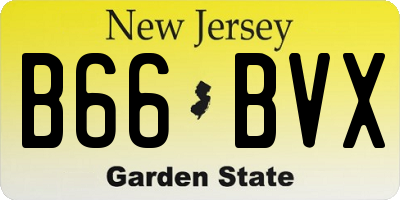 NJ license plate B66BVX