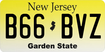 NJ license plate B66BVZ