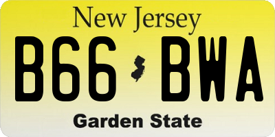 NJ license plate B66BWA