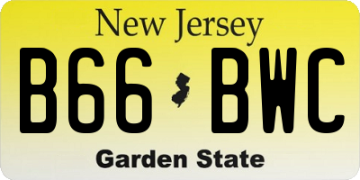 NJ license plate B66BWC