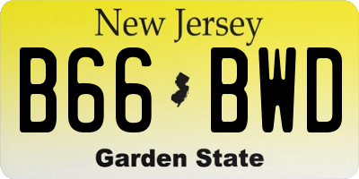 NJ license plate B66BWD