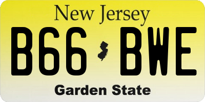 NJ license plate B66BWE