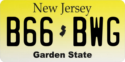 NJ license plate B66BWG