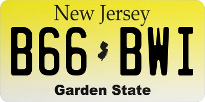 NJ license plate B66BWI