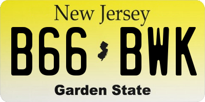 NJ license plate B66BWK