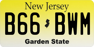 NJ license plate B66BWM