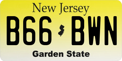 NJ license plate B66BWN