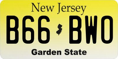 NJ license plate B66BWO
