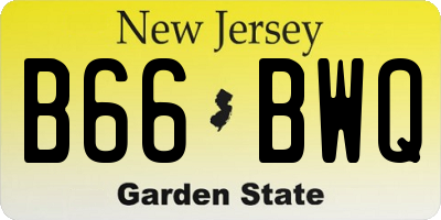 NJ license plate B66BWQ