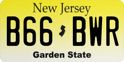 NJ license plate B66BWR