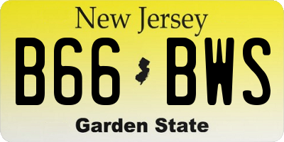 NJ license plate B66BWS