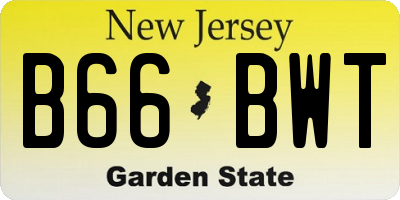 NJ license plate B66BWT
