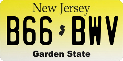 NJ license plate B66BWV