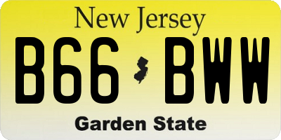 NJ license plate B66BWW