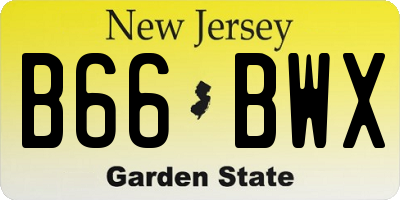 NJ license plate B66BWX