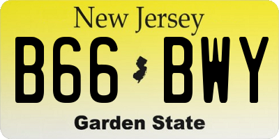 NJ license plate B66BWY