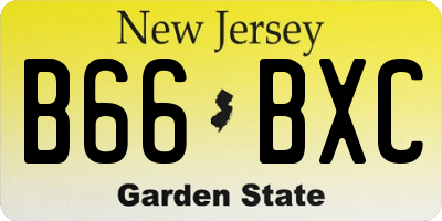 NJ license plate B66BXC