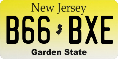 NJ license plate B66BXE