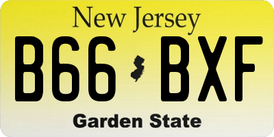 NJ license plate B66BXF