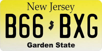NJ license plate B66BXG