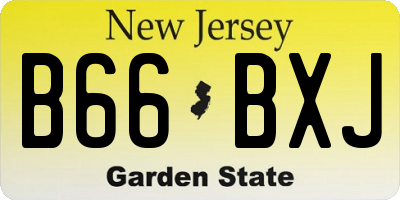 NJ license plate B66BXJ