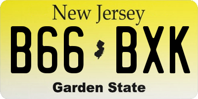 NJ license plate B66BXK