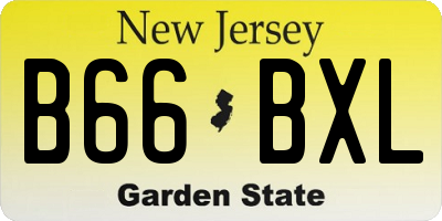 NJ license plate B66BXL