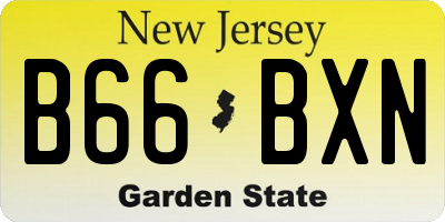 NJ license plate B66BXN