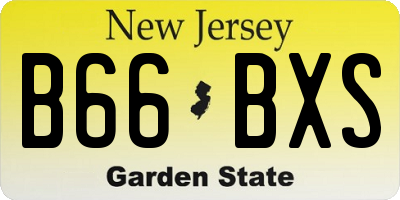 NJ license plate B66BXS