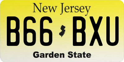 NJ license plate B66BXU
