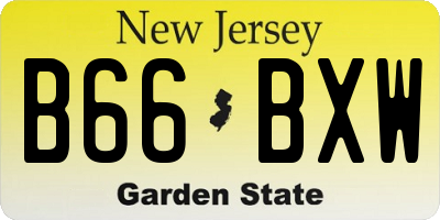 NJ license plate B66BXW