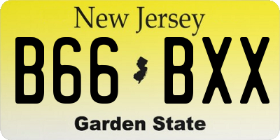 NJ license plate B66BXX