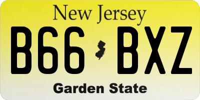 NJ license plate B66BXZ