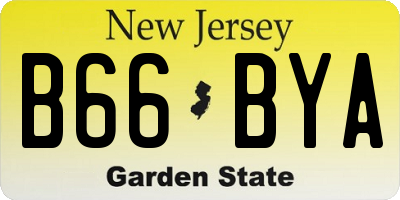 NJ license plate B66BYA