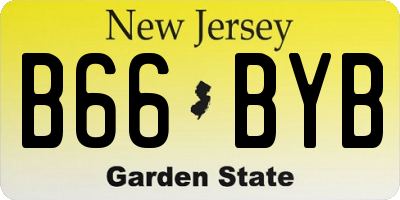 NJ license plate B66BYB