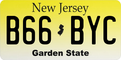 NJ license plate B66BYC