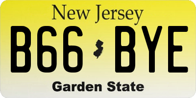 NJ license plate B66BYE