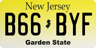 NJ license plate B66BYF