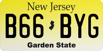 NJ license plate B66BYG