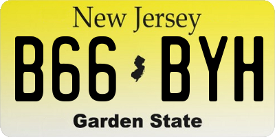 NJ license plate B66BYH