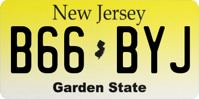 NJ license plate B66BYJ