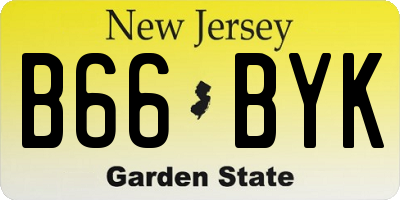 NJ license plate B66BYK