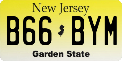 NJ license plate B66BYM