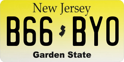 NJ license plate B66BYO