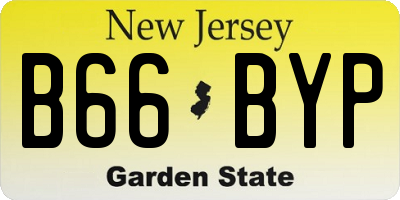 NJ license plate B66BYP